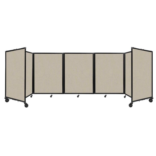 Room Divider 360 Folding Portable Partition 14' x 4' Sand Fabric